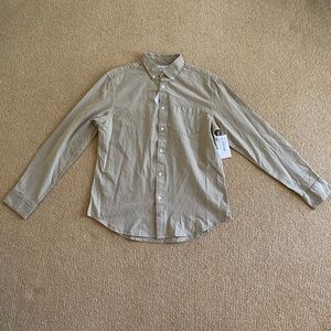 Men's Old Navy Long Sleeve Beige Button Up Shirt Size Medium NWT